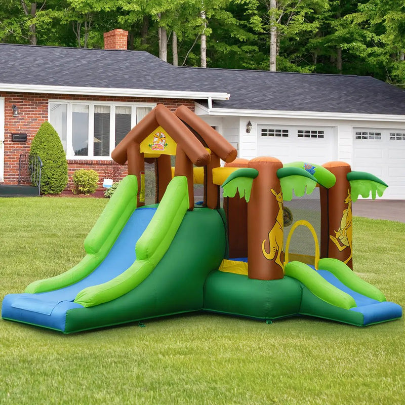 Kids Inflatable Jungle Bounce House Castle with 680W Blower by DirectDeals