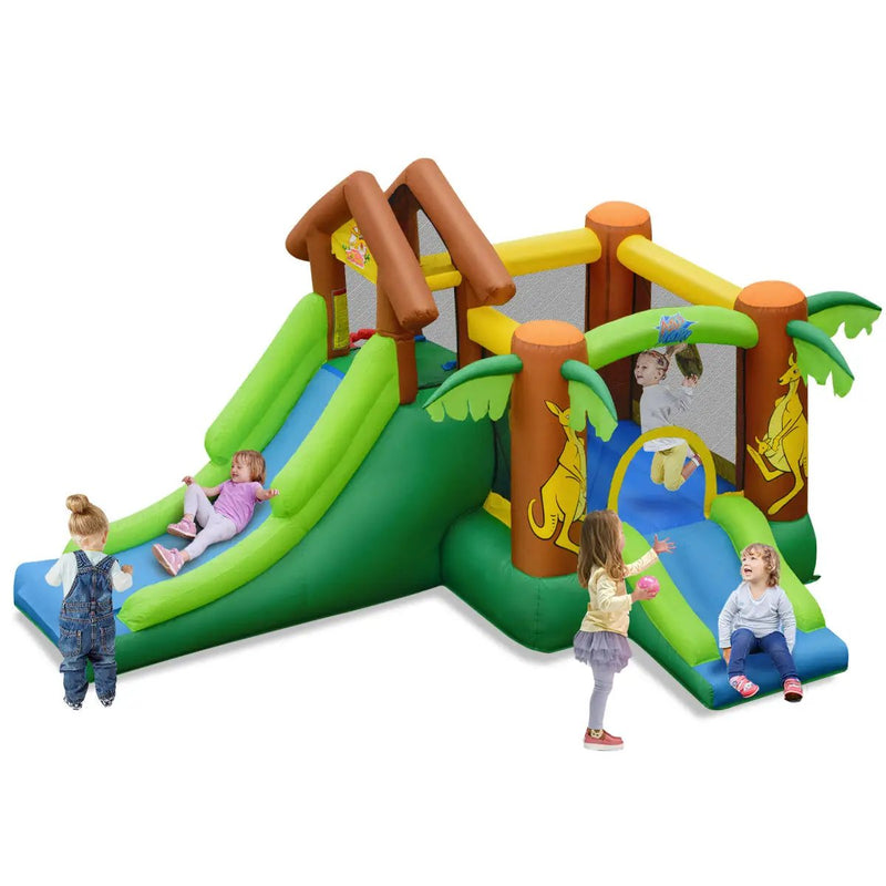 Kids Inflatable Jungle Bounce House Castle with 680W Blower by DirectDeals