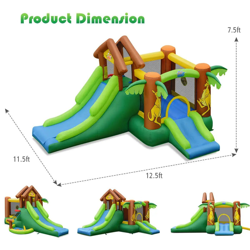 Kids Inflatable Jungle Bounce House Castle with 680W Blower by DirectDeals
