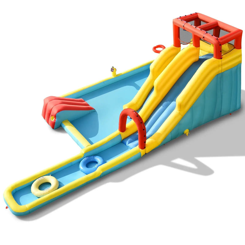 7-in-1 Inflatable Dual Slide Water Park Bounce House With 680W Blower by DirectDeals