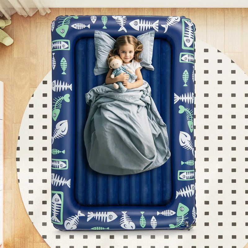 Inflatable Toddler Travel Bed with Electric Pump and Raised Bed Rails by DirectDeals