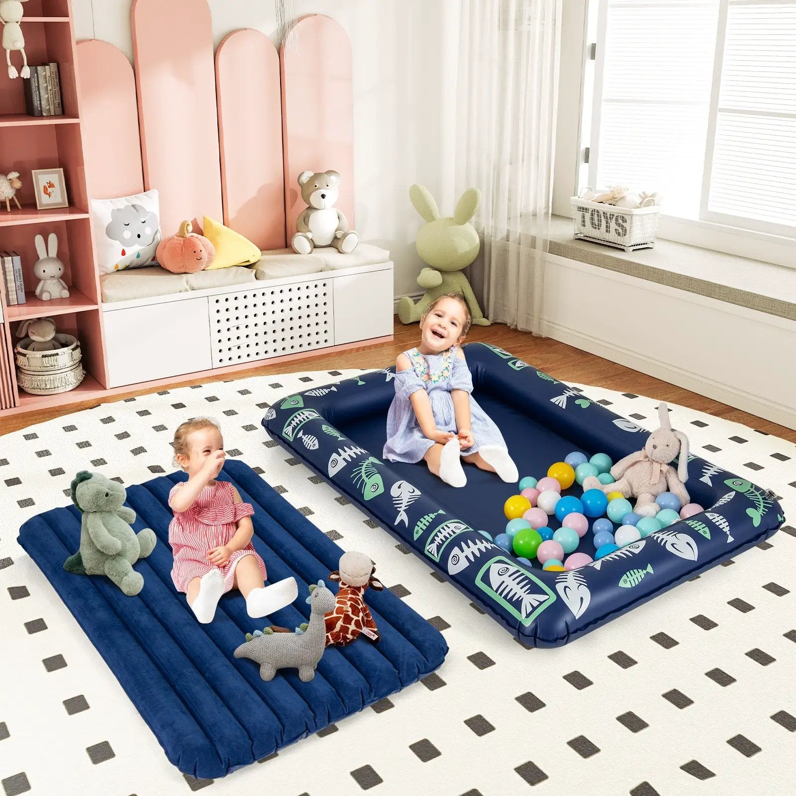 Inflatable Toddler Travel Bed with Electric Pump and Raised Bed Rails by DirectDeals