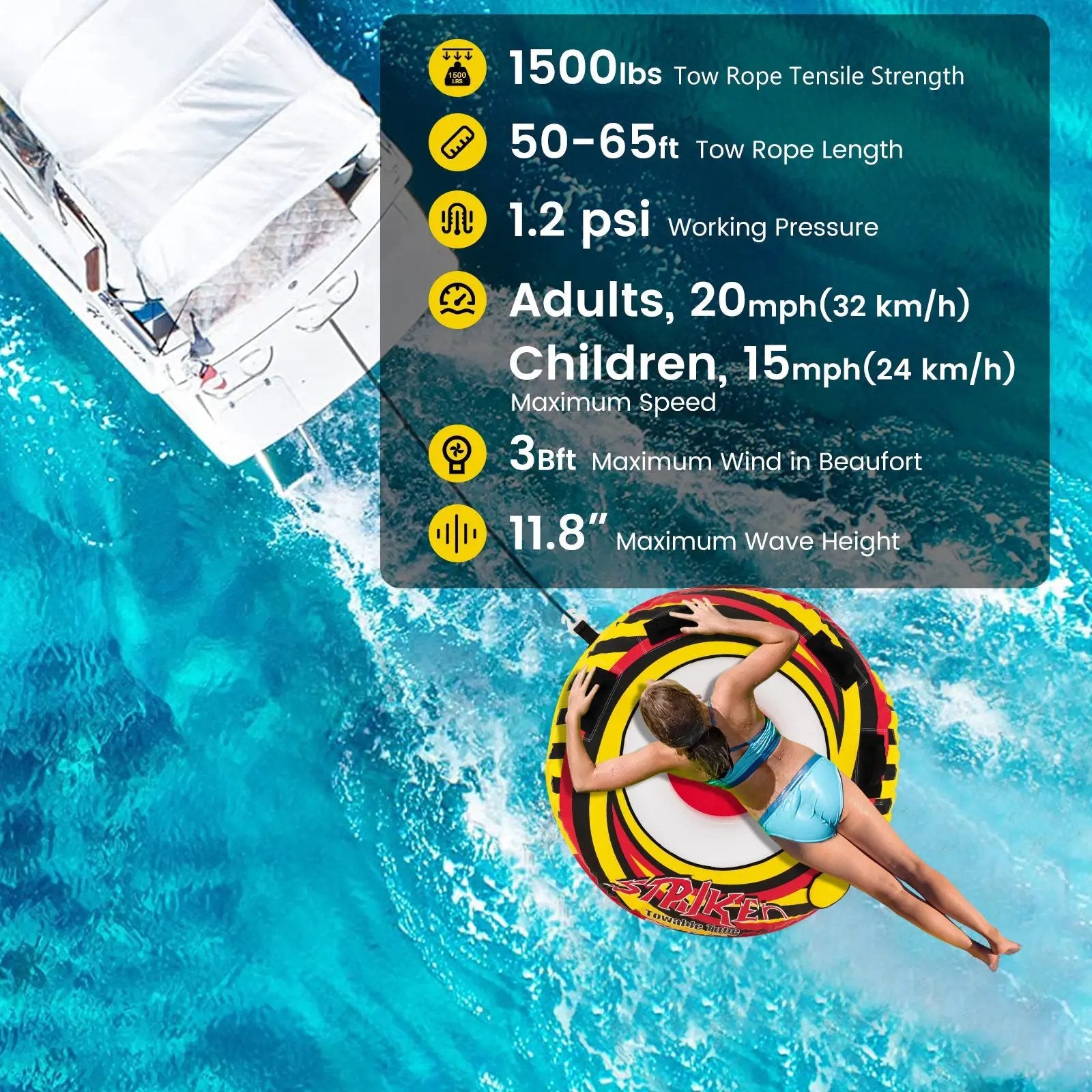 Inflatable Towable Tubes for Boating Water Sport by DirectDeals