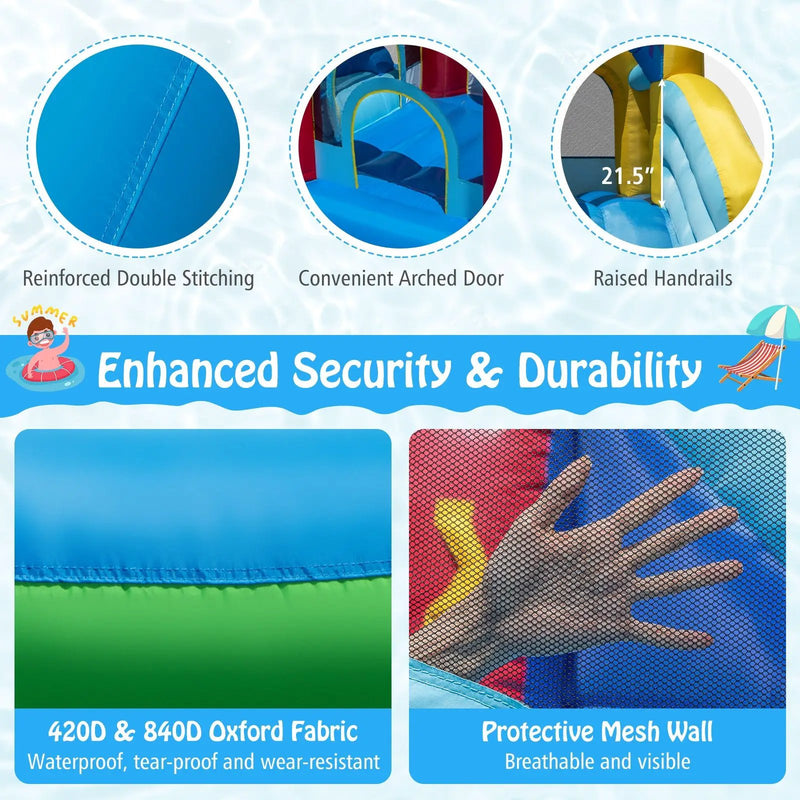 Inflatable Water Park Water Slide Wet Dry Combo Bounce House by DirectDeals