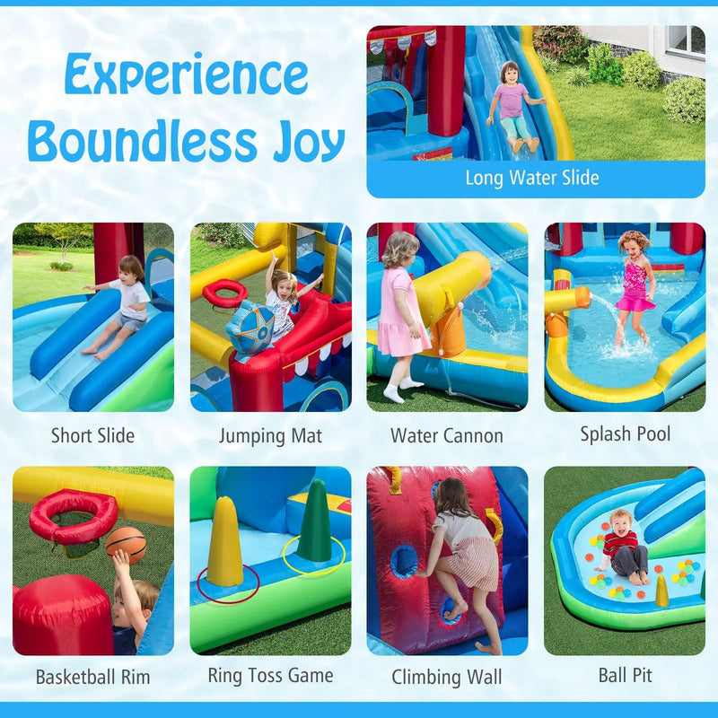 Inflatable Water Park Water Slide Wet Dry Combo Bounce House by DirectDeals