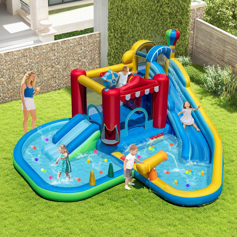 Inflatable Water Park Water Slide Wet Dry Combo Bounce House by DirectDeals