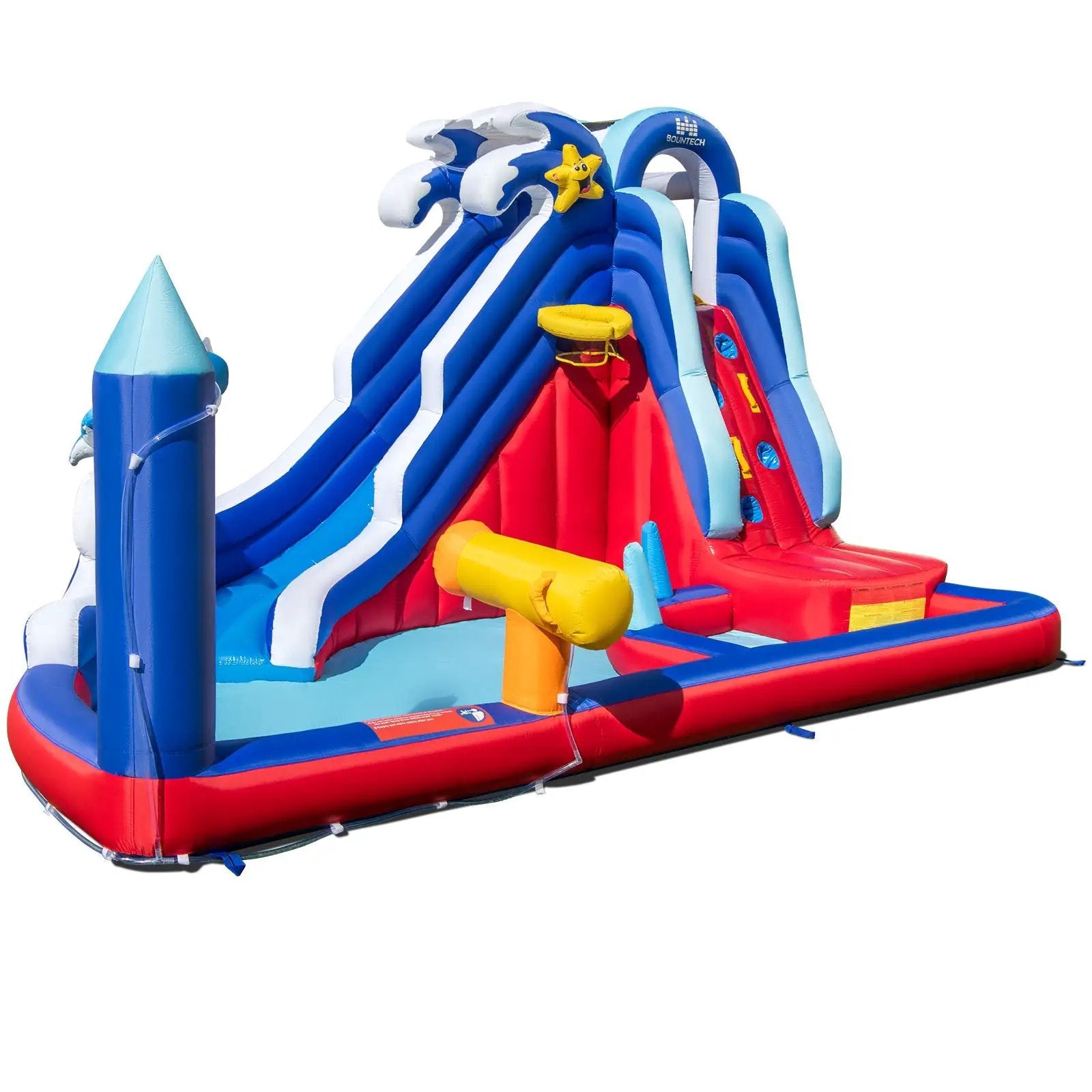 6-In-1 Inflatable Water Park with Climbing Wall Splash Pool (Without Blower) by DirectDeals