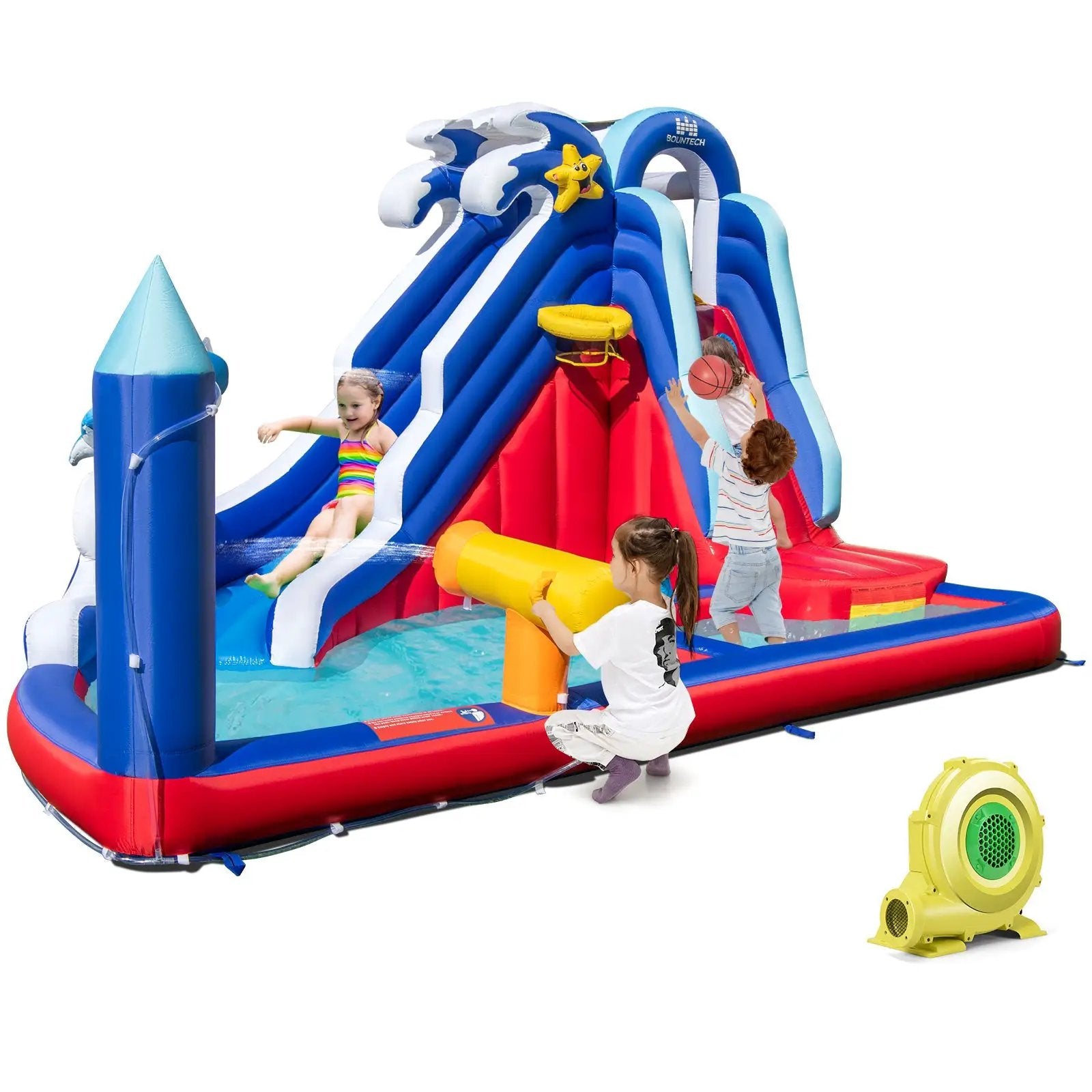 6-In-1 Inflatable Water Park with 735W Blower by DirectDeals