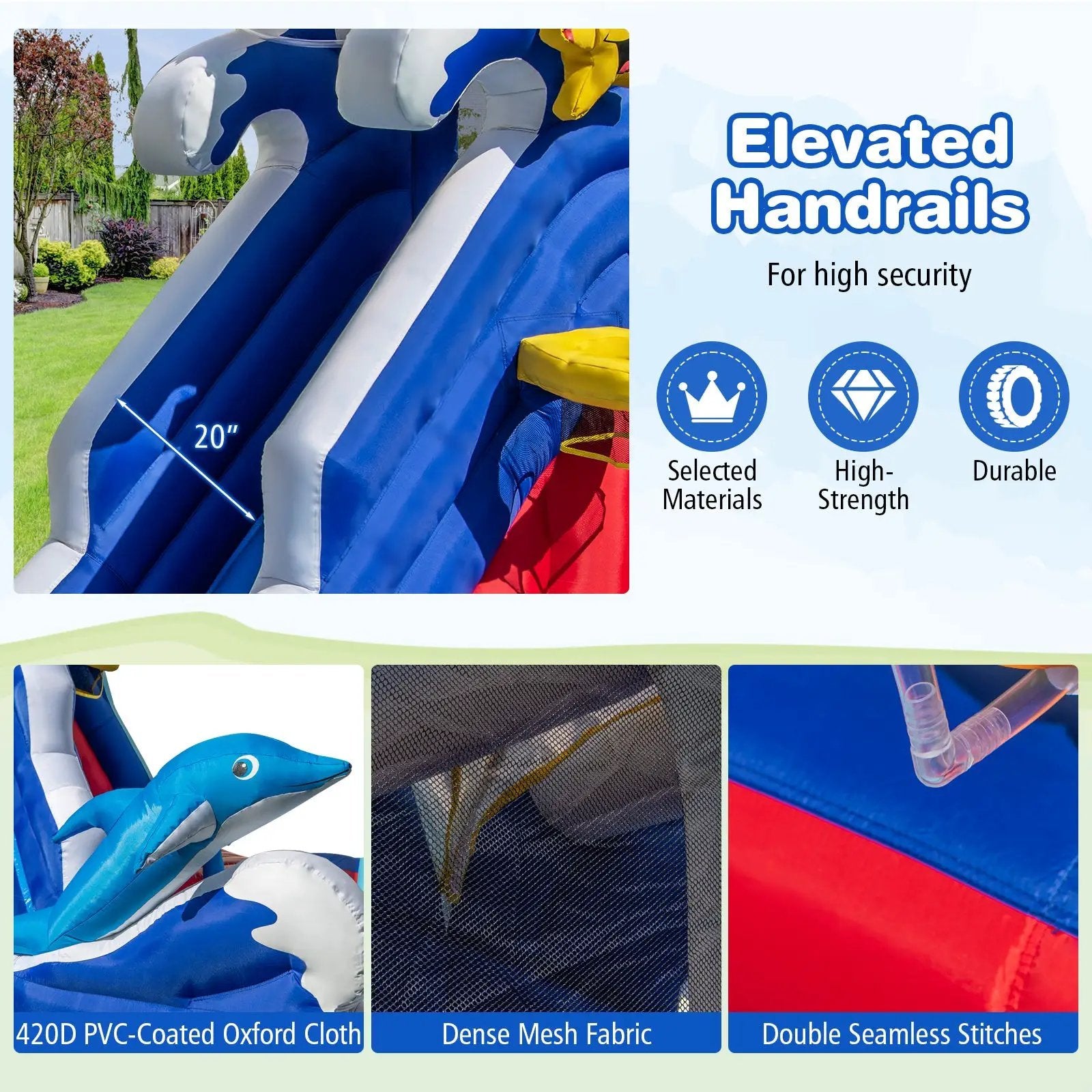 6-In-1 Inflatable Water Park with 735W Blower by DirectDeals