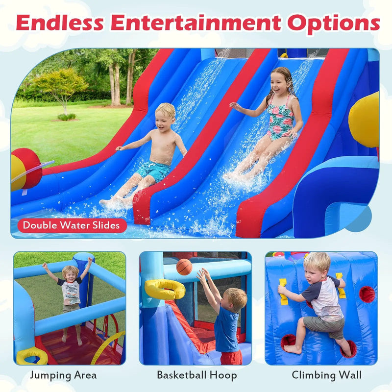 Inflatable Water Slide Park for Kids Backyard Outdoor Fun (without Blower) by DirectDeals