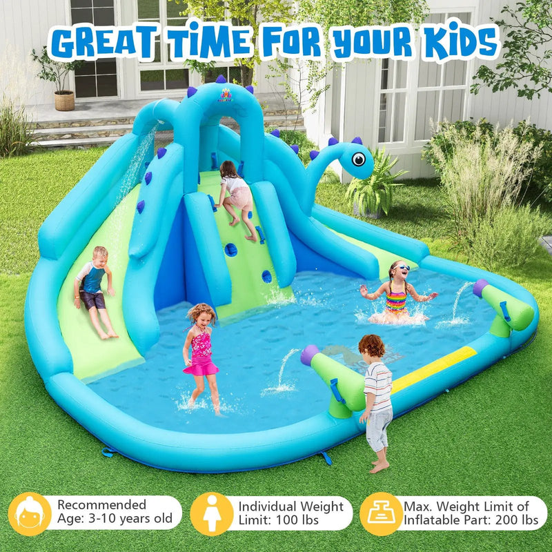 Inflatable Water Slide with Dual Slides and Large Splash Pool (Without Blower) by DirectDeals