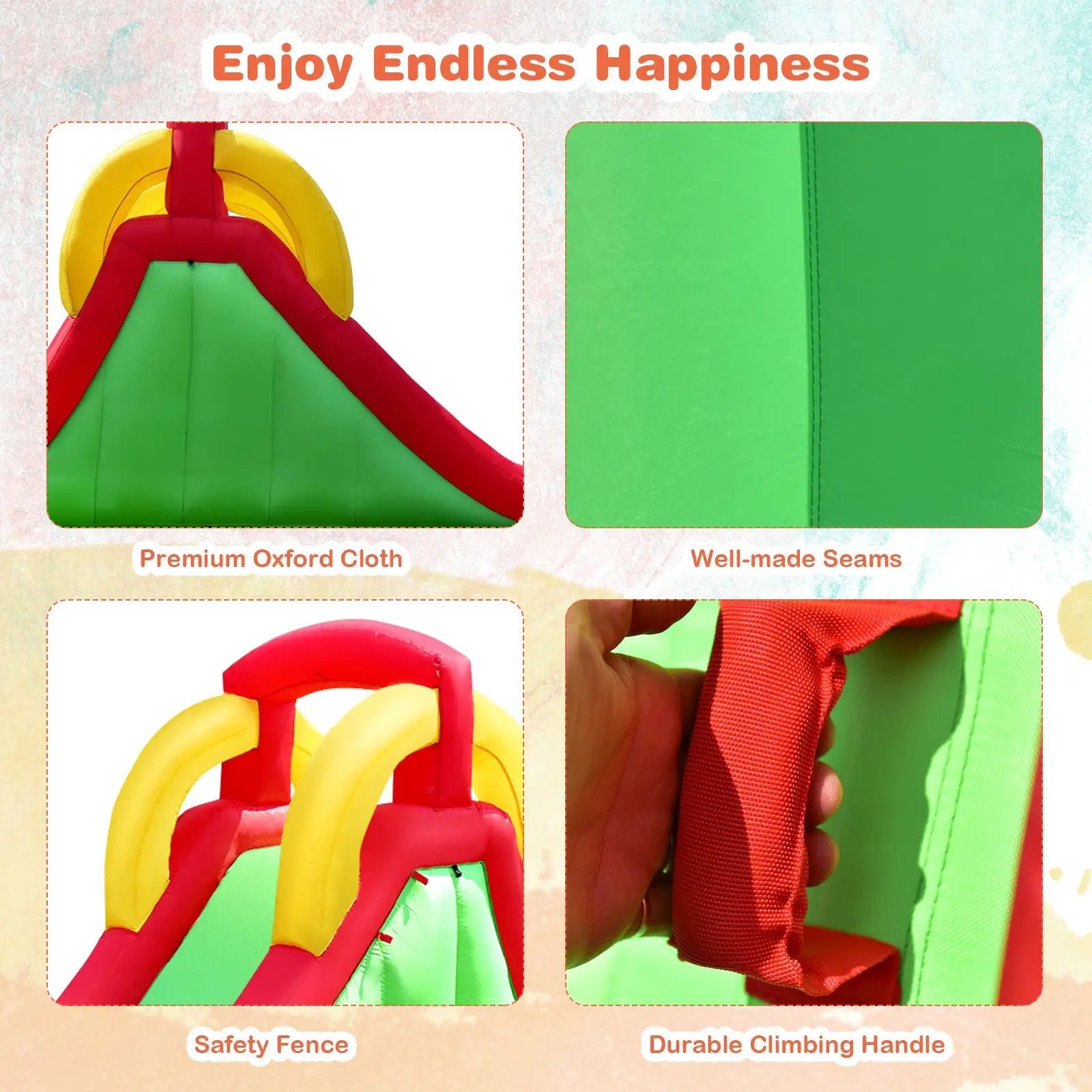 Inflatable Water Slide Bounce House with Climbing Wall and Jumper with 550W Blower by DirectDeals