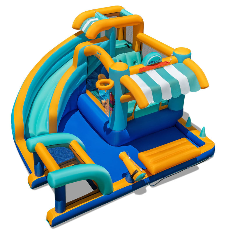 Inflatable Water Slide Bounce House Kids Jump Castle with 680W Blower by DirectDeals