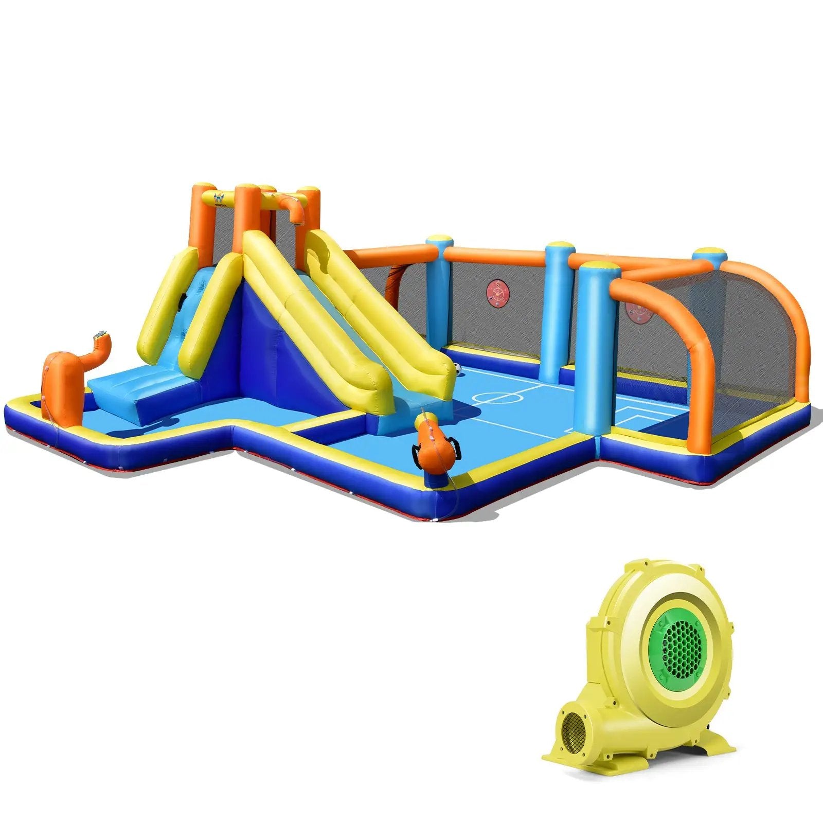 Giant Soccer-Themed Inflatable Water Slide with 735W Blower by DirectDeals