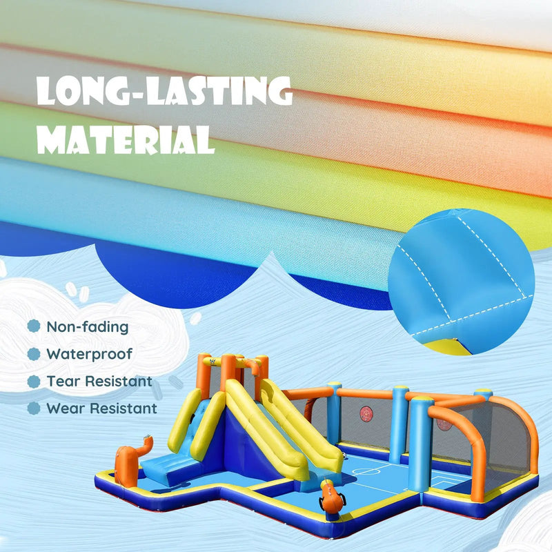 Giant Soccer-Themed Inflatable Water Slide with 735W Blower by DirectDeals