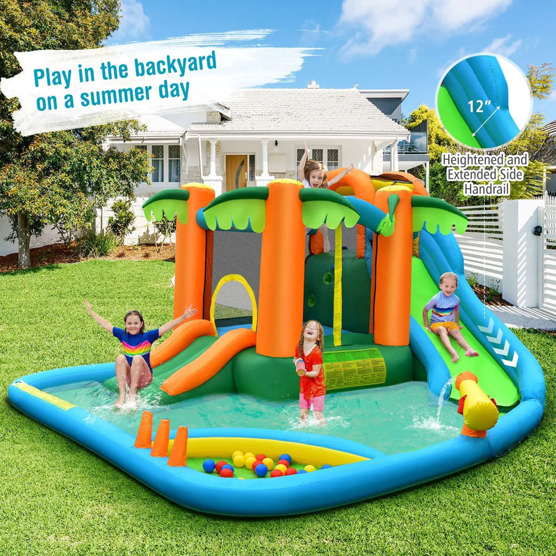 7-in-1 Inflatable Water Slide Park with 780W Blower by DirectDeals