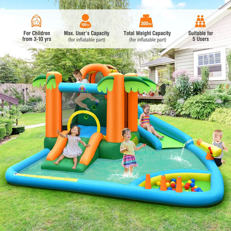 Inflatable Water Slide Park with Upgraded Handrail without Blower by DirectDeals