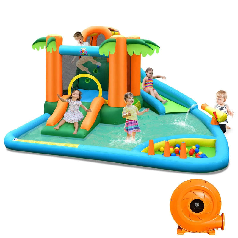 7-in-1 Inflatable Water Slide Park with 780W Blower by DirectDeals