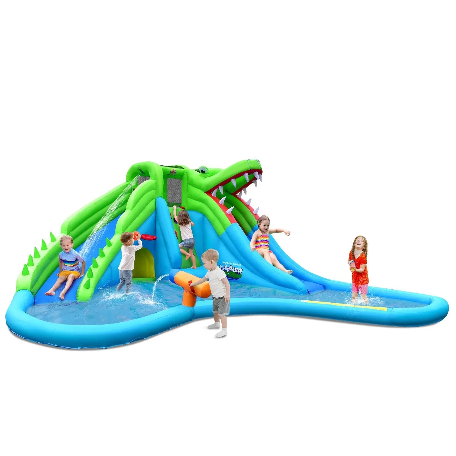 7-in-1 Inflatable Bounce House with Splashing Pool without Blower by DirectDeals