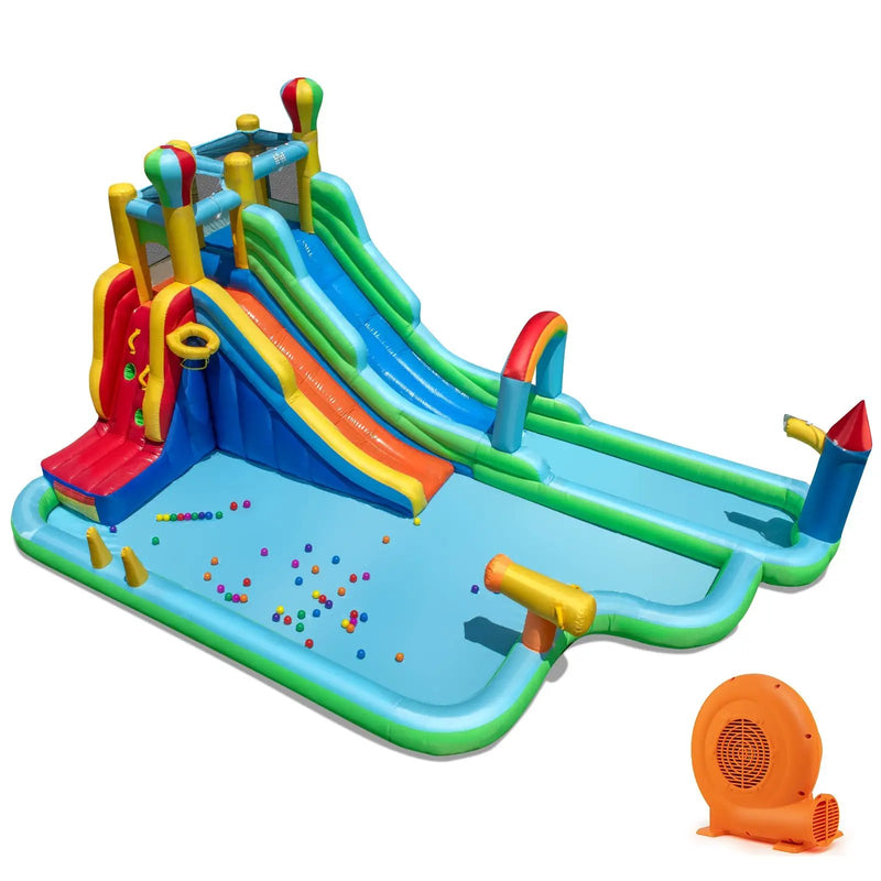 Inflatable Water Slide Park Giant Bounce House with 750W Blower by DirectDeals