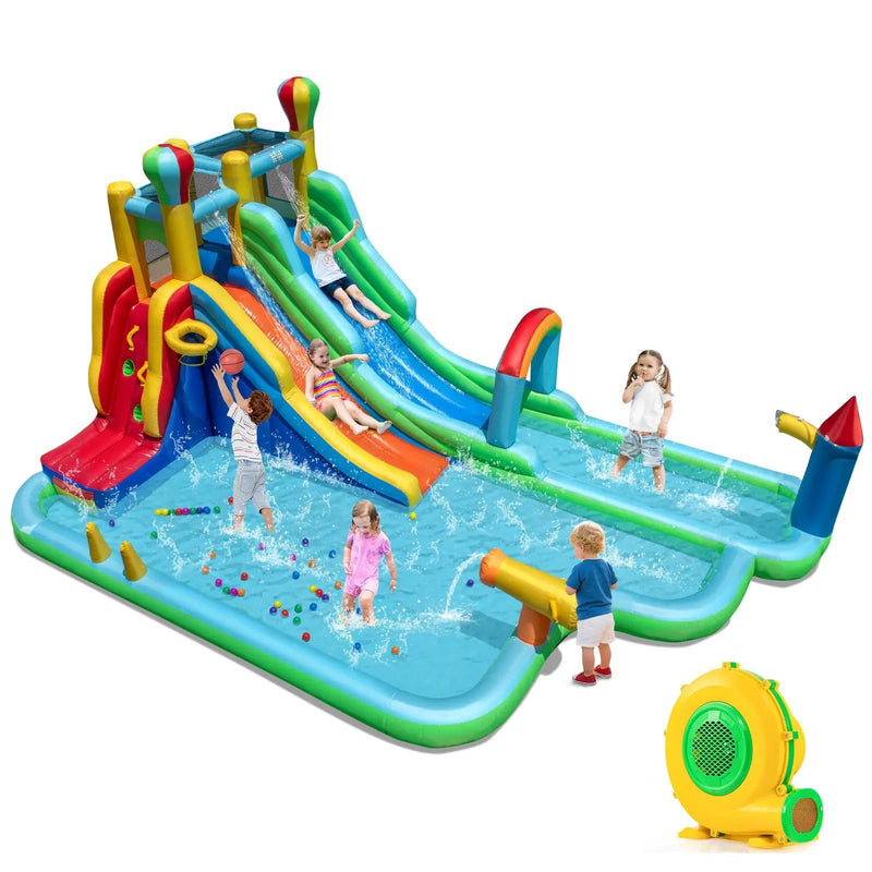 Inflatable Water Slide Park Giant Bounce House with 950W Blower by DirectDeals