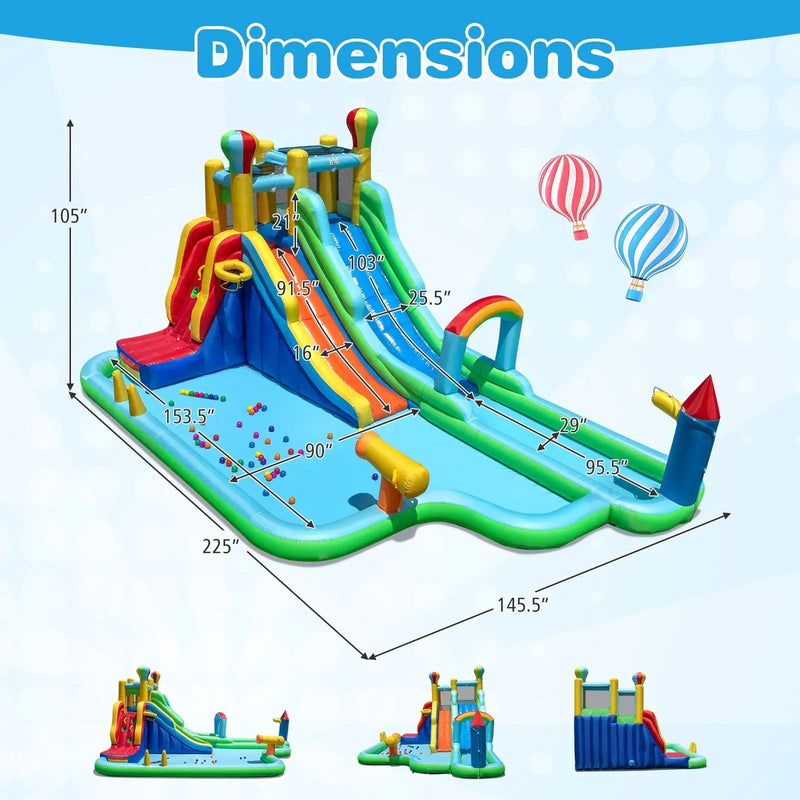Inflatable Water Slide Park Giant Bounce House with 950W Blower by DirectDeals