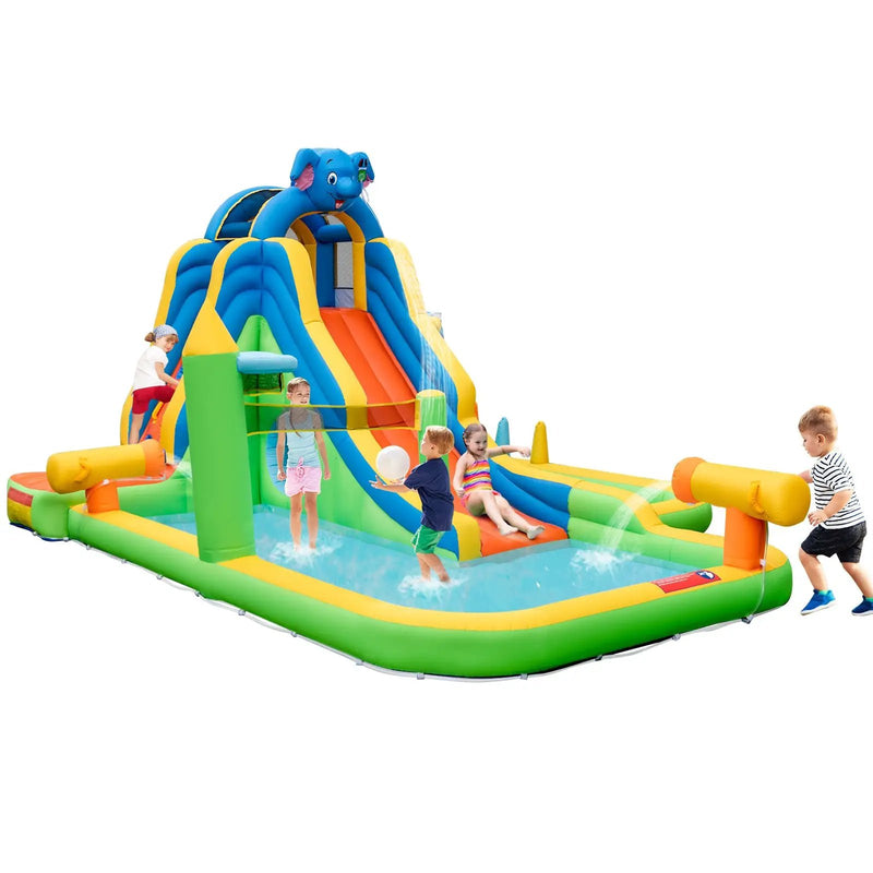Inflatable Water Slide with Splash Pool and Climbing Wall for Oudoor Indoor without Blower by DirectDeals