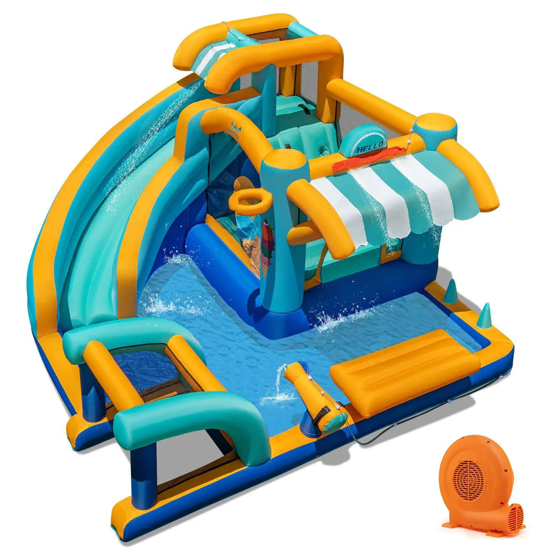 Inflatable Water Slide Bounce House Kids Jump Castle with 750W Blower by DirectDeals