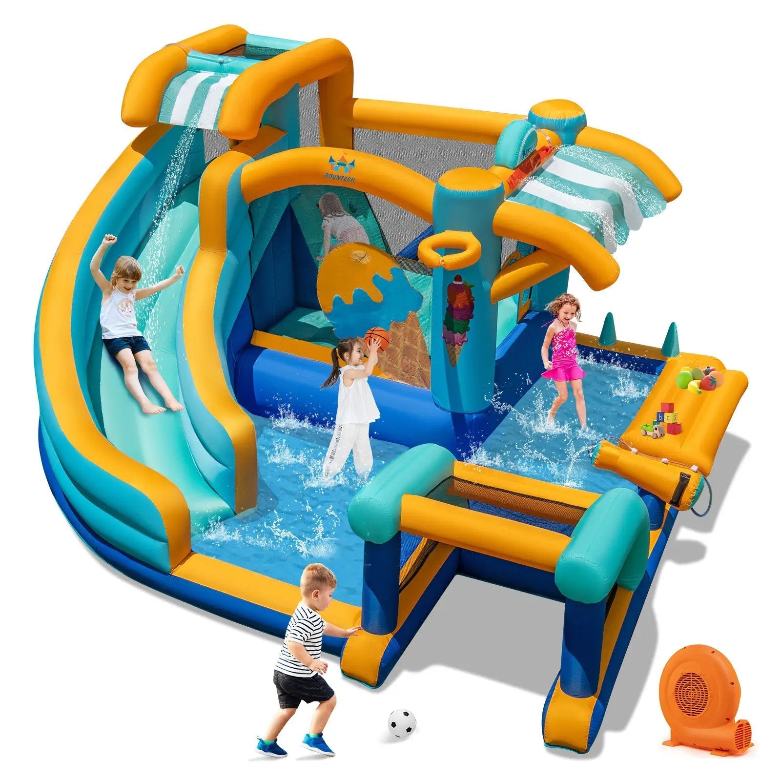 Inflatable Water Slide Bounce House Kids Jump Castle with 750W Blower by DirectDeals