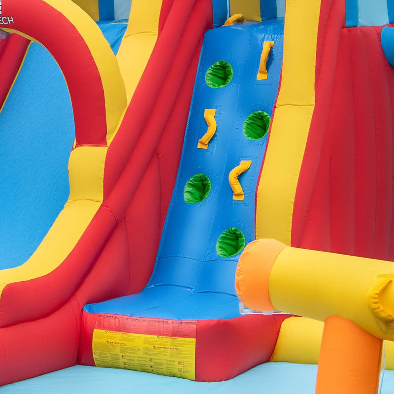 Inflatable Water Slide Water Park with Long Slide and Splash Pools and Ball Pit with 735W Blower by DirectDeals