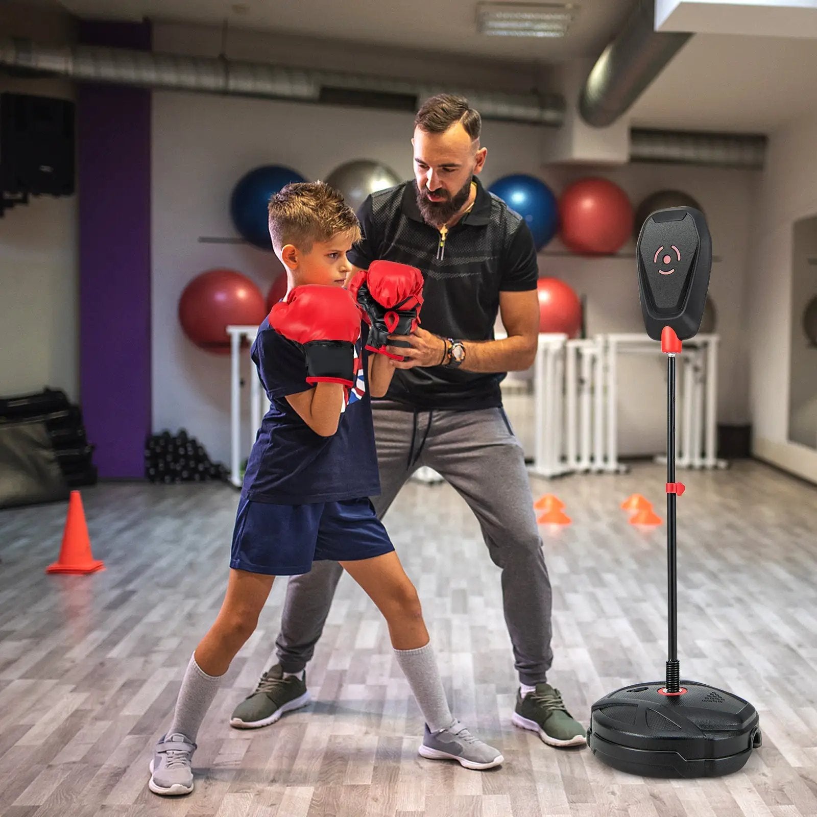 Inflation-Free Boxing set with Punching Bag and Boxing Gloves Quick Rebound Design for 5+ Years Old Kids by DirectDeals