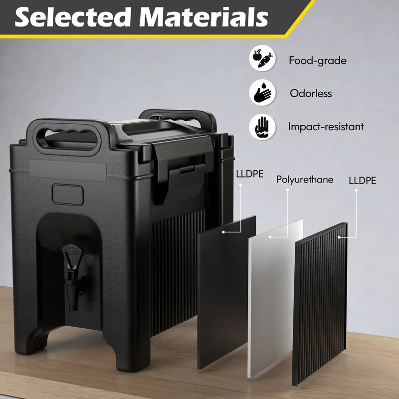 2.5 Gallon Insulated Beverage Server Dispenser-Black by DirectDeals