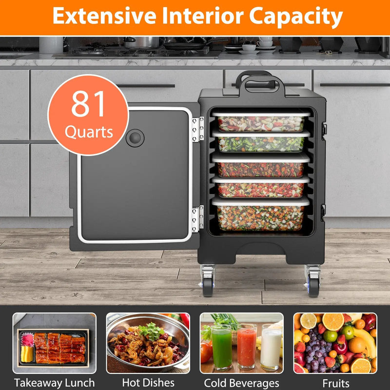 3 Pieces Stackable Insulated Food Pan Carrier 81 Quart LLDPE Food Box Carrier by DirectDeals