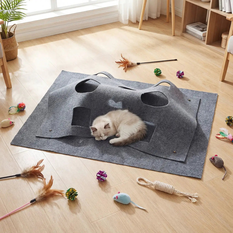 Interactive Foldable Cat Tunnel for Indoor Cats by DirectDeals