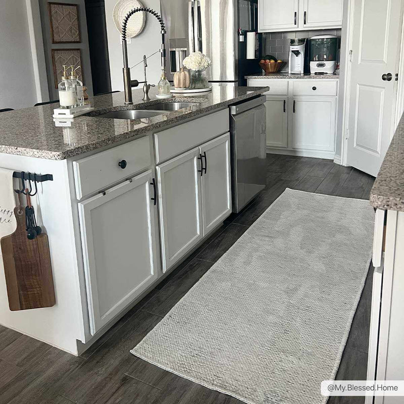 Isako Gray Solid Washable Area Rug - Clearance by Boutique Rugs