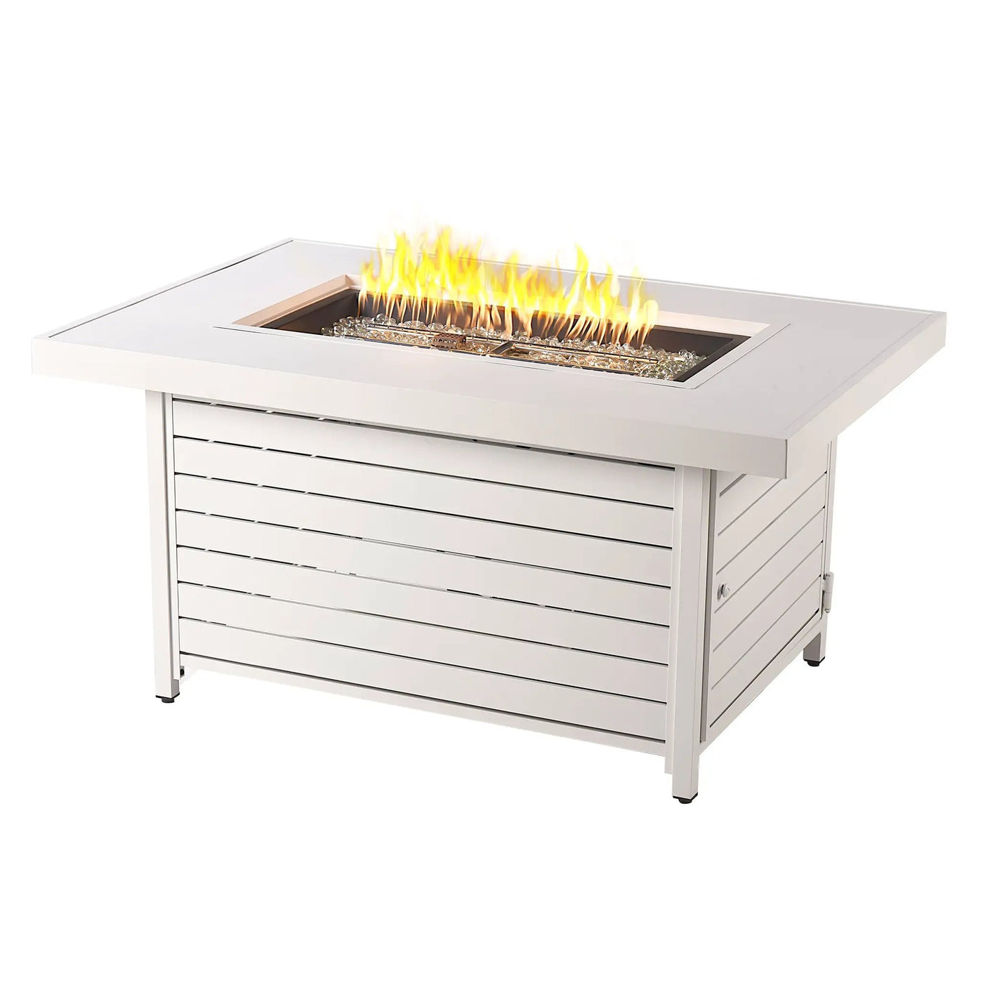 Aluminum 48-in Rectangular Propane Fire Table, Beads, Covers and Lid by Sharicks