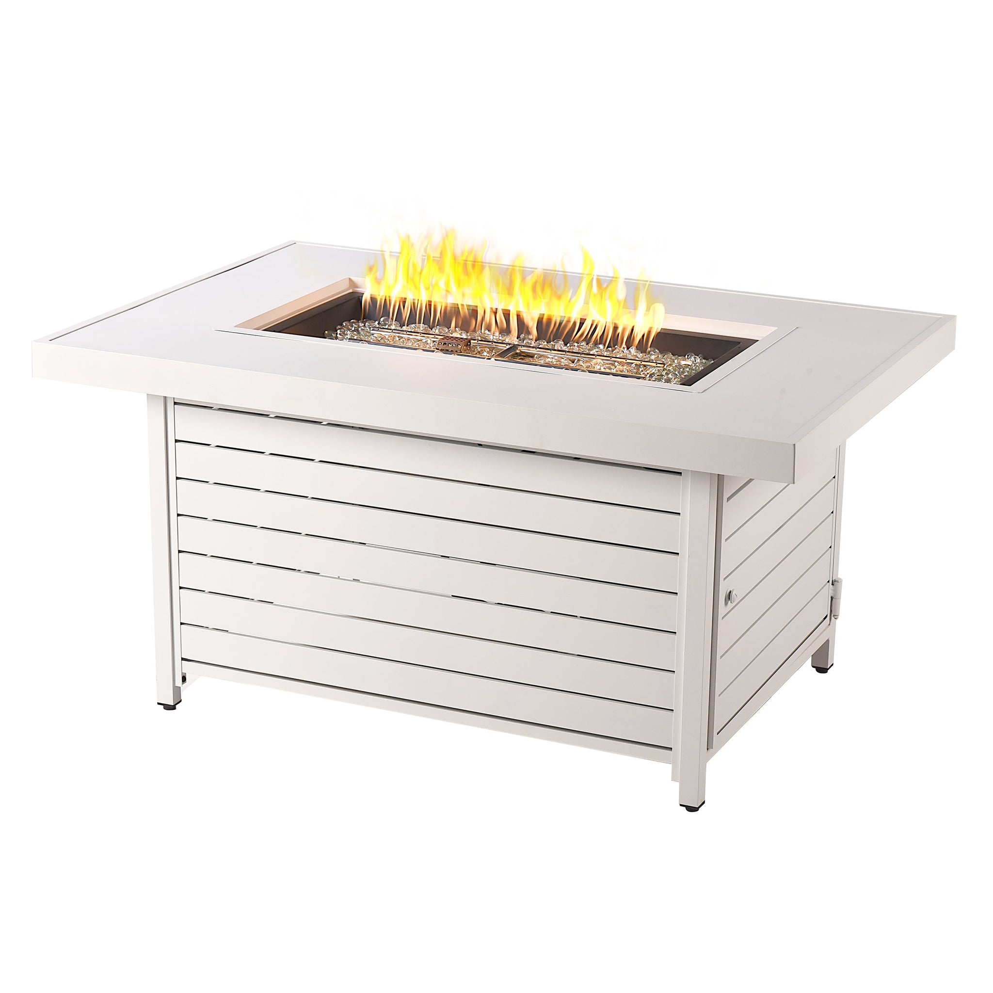 Aluminum 48-in Rectangular Propane Fire Table, Beads, Covers and Lid by Sharicks