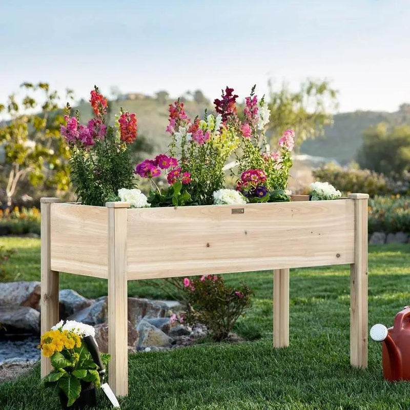 Farmhouse Wood 48x24x30in Raised Garden Bed Elevated Garden Planter Stand by HomePacific