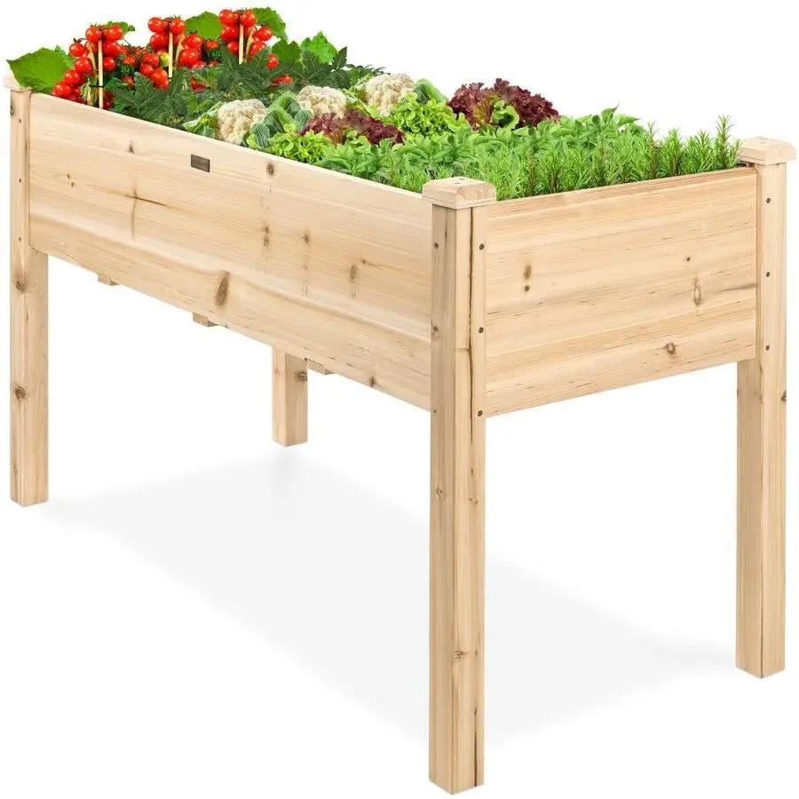 Farmhouse Wood 48x24x30in Raised Garden Bed Elevated Garden Planter Stand by HomePacific
