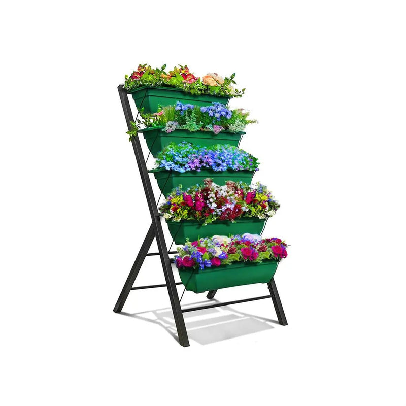 4 FT 5 Tier Green Vertical Garden Indoor/Outdoor Elevated Planter by HomePacific