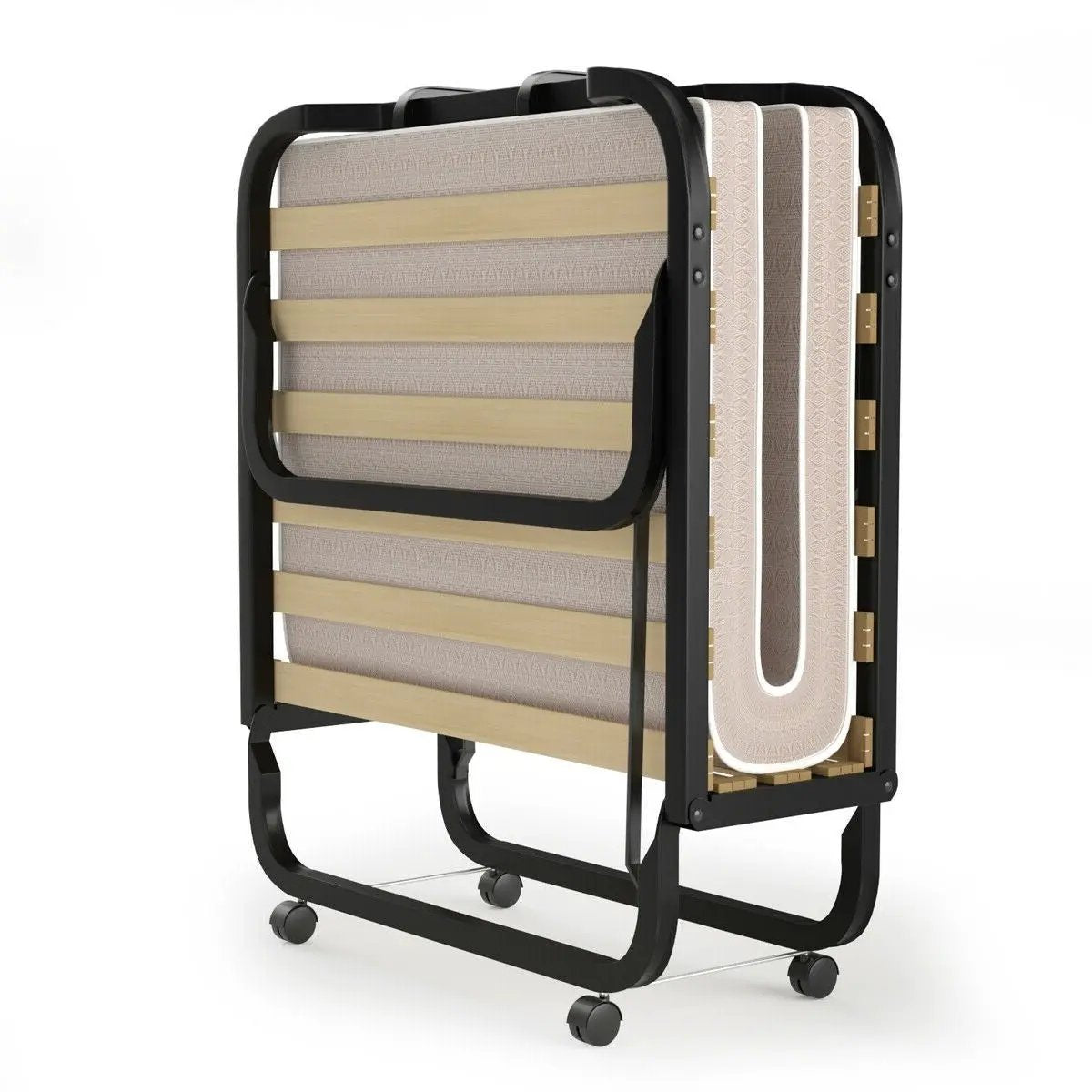 Rollaway Bed with Casters Wheels and Folding Memory Foam Mattress by HomePacific
