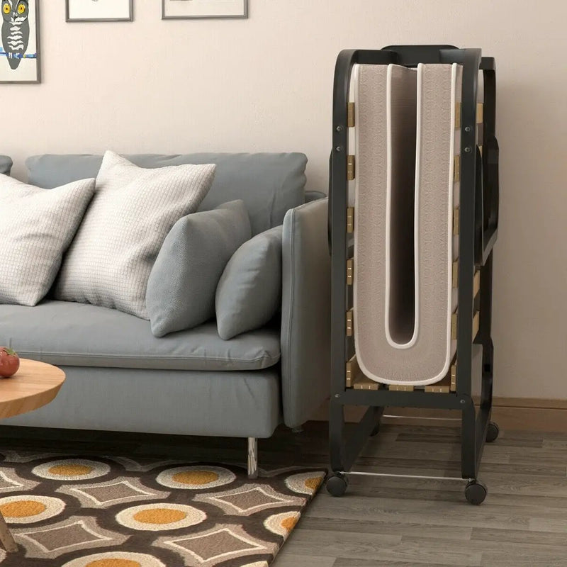 Rollaway Bed with Casters Wheels and Folding Memory Foam Mattress by HomePacific