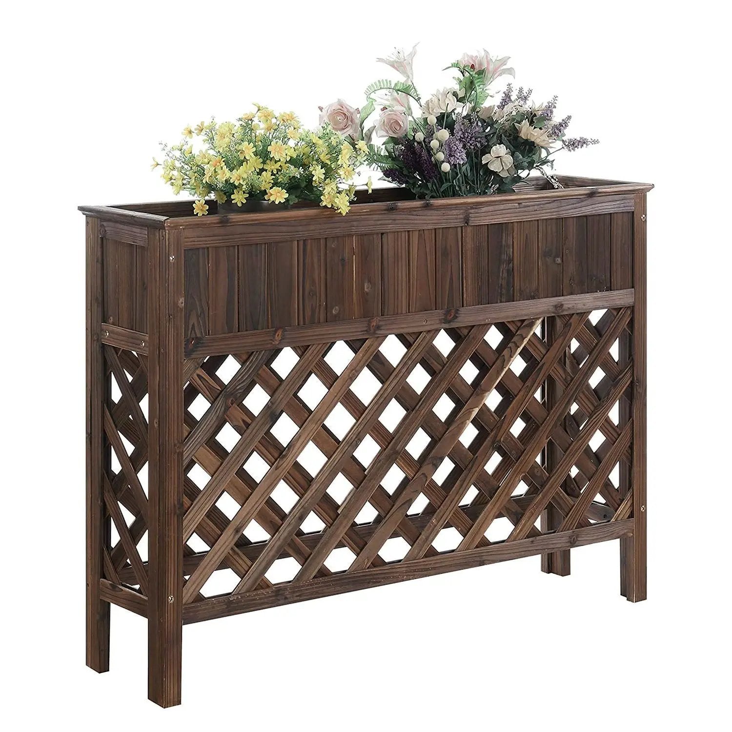 Large Raised Patio Planter Weathered Cedar L 48" x W 12.5" x 35.5" by HomePacific