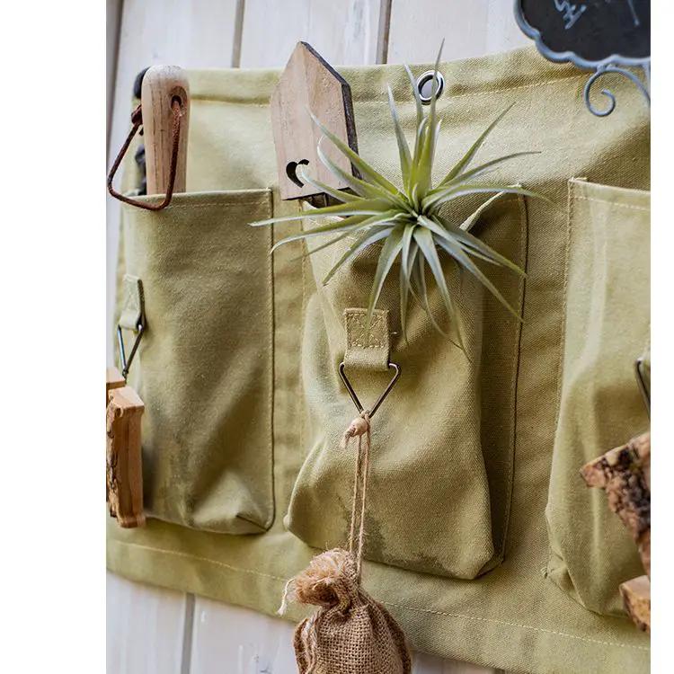 3-Pocket Green Canvas Organizer for Garden Tools by RusticReach