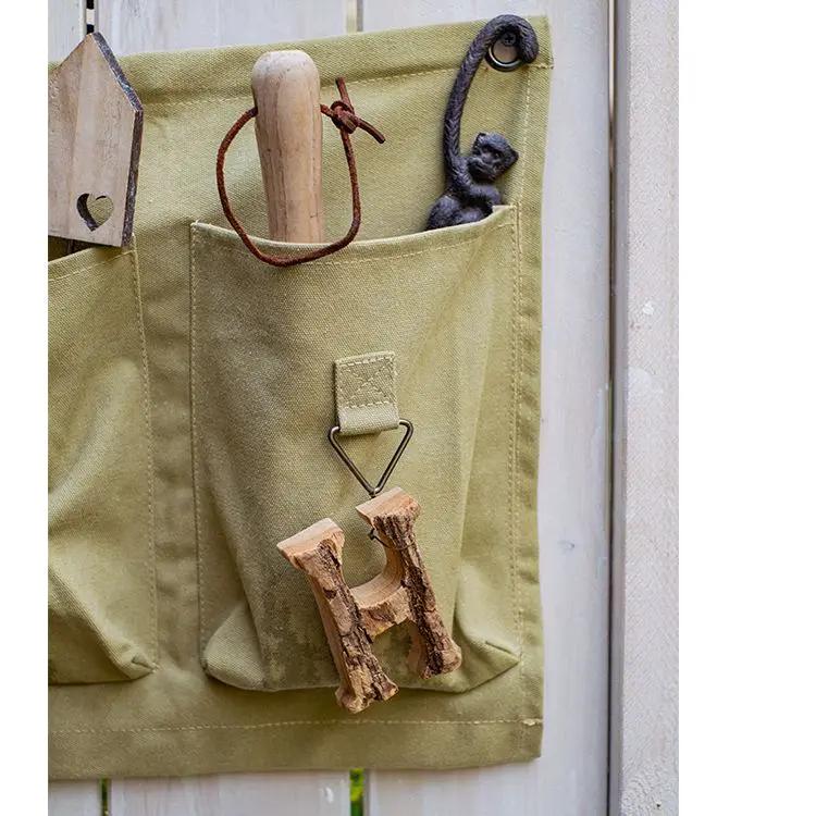 3-Pocket Green Canvas Organizer for Garden Tools by RusticReach