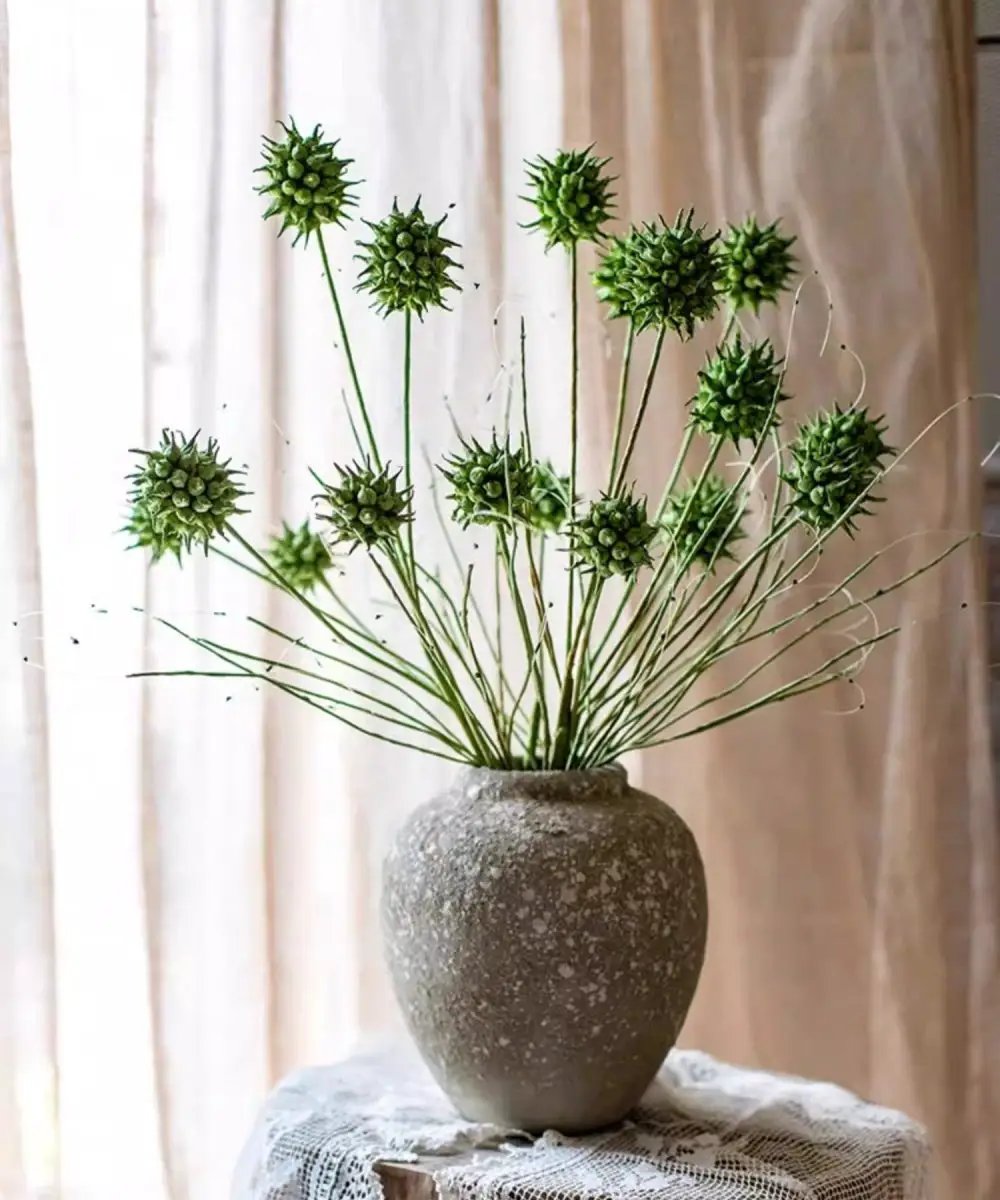 Faux Thistle Seed Pod Stem 33" Tall by RusticReach