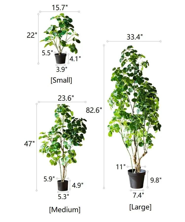 Silk Artificial Apple Banyan Leaf Tree In Pot by RusticReach