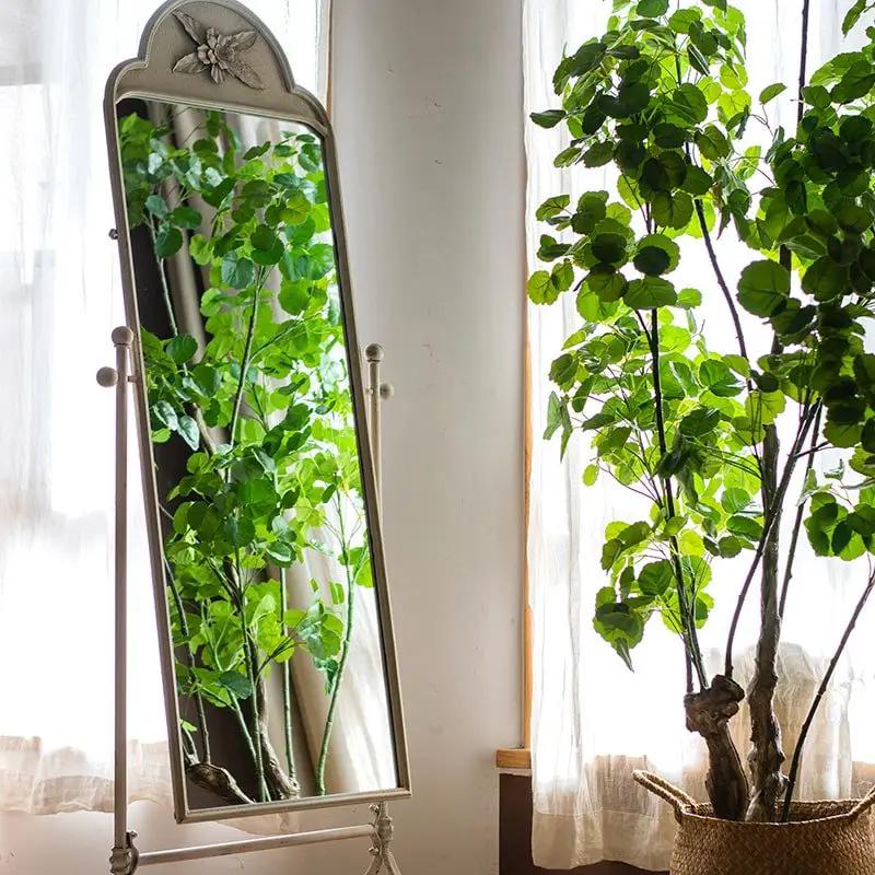 Silk Artificial Apple Banyan Leaf Tree In Pot by RusticReach