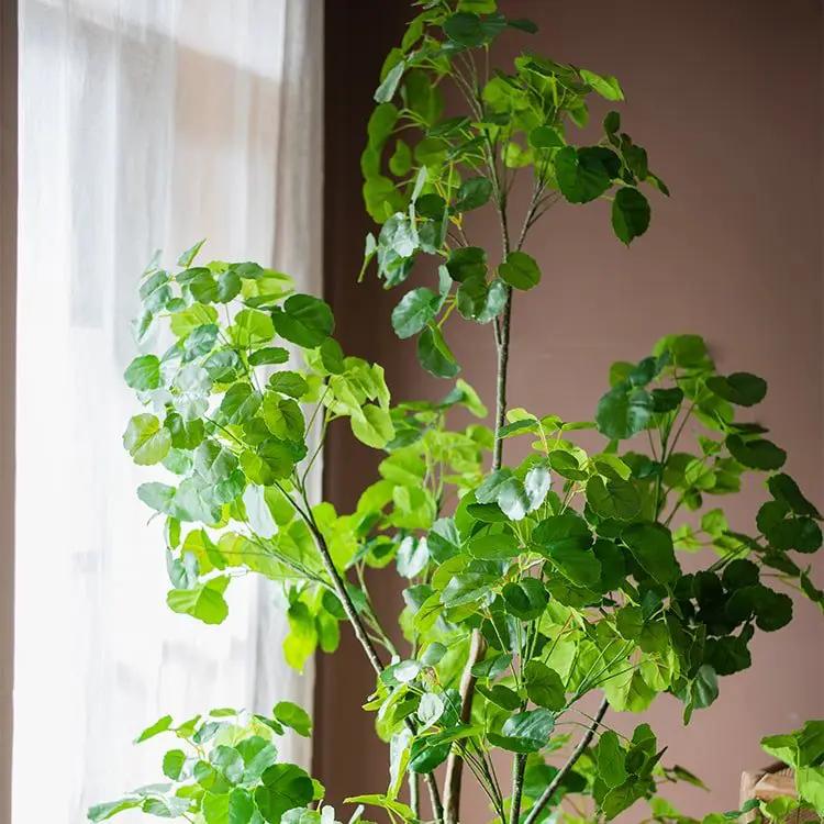 Silk Artificial Apple Banyan Leaf Tree In Pot by RusticReach