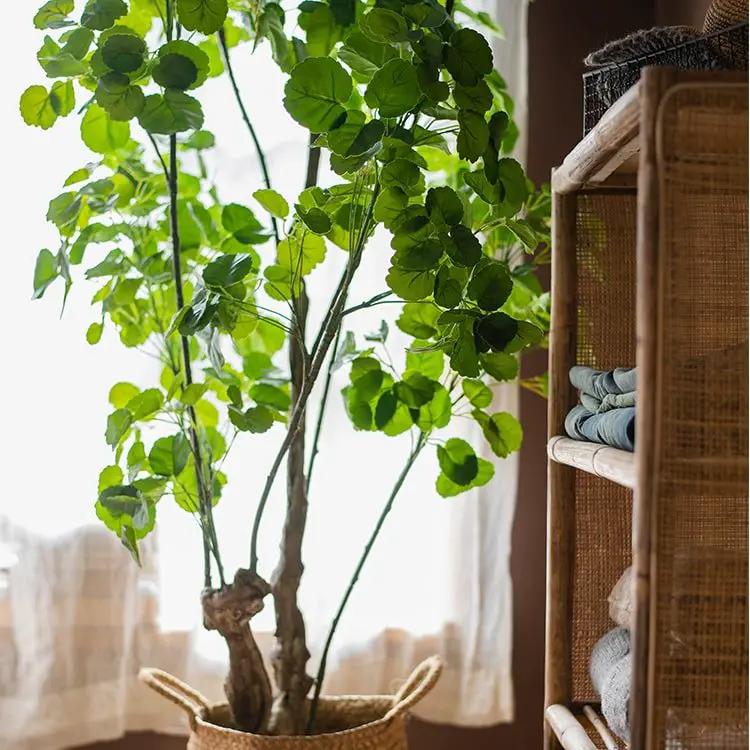 Silk Artificial Apple Banyan Leaf Tree In Pot by RusticReach